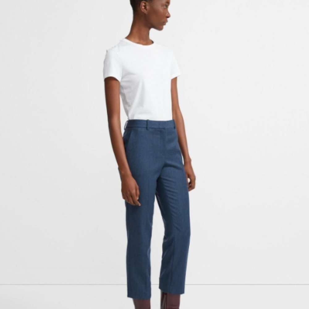 Theory Tailor Trouser C Sleek Flannel Navy Blue